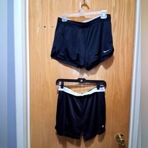 Nike Women's Black Athletic Shorts and Champion Black Athletic Shorts Size M